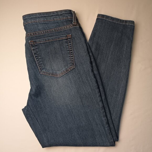 Jones New York Jeans Size 12 Lexington Ankle High Rise Tapered Leg Medium Wash - Picture 1 of 10